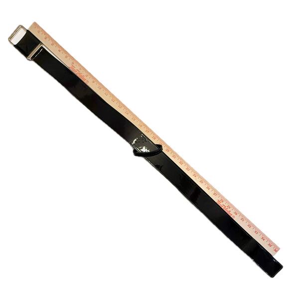 Wide Patent Leather Slide Belt w/ Square Gold Buckle for Dresses or Coats ??✨ main image 6
